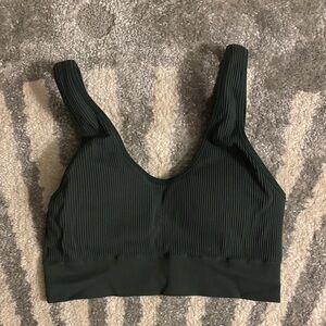 Aerie Ribbed Forest Green Sports Bra